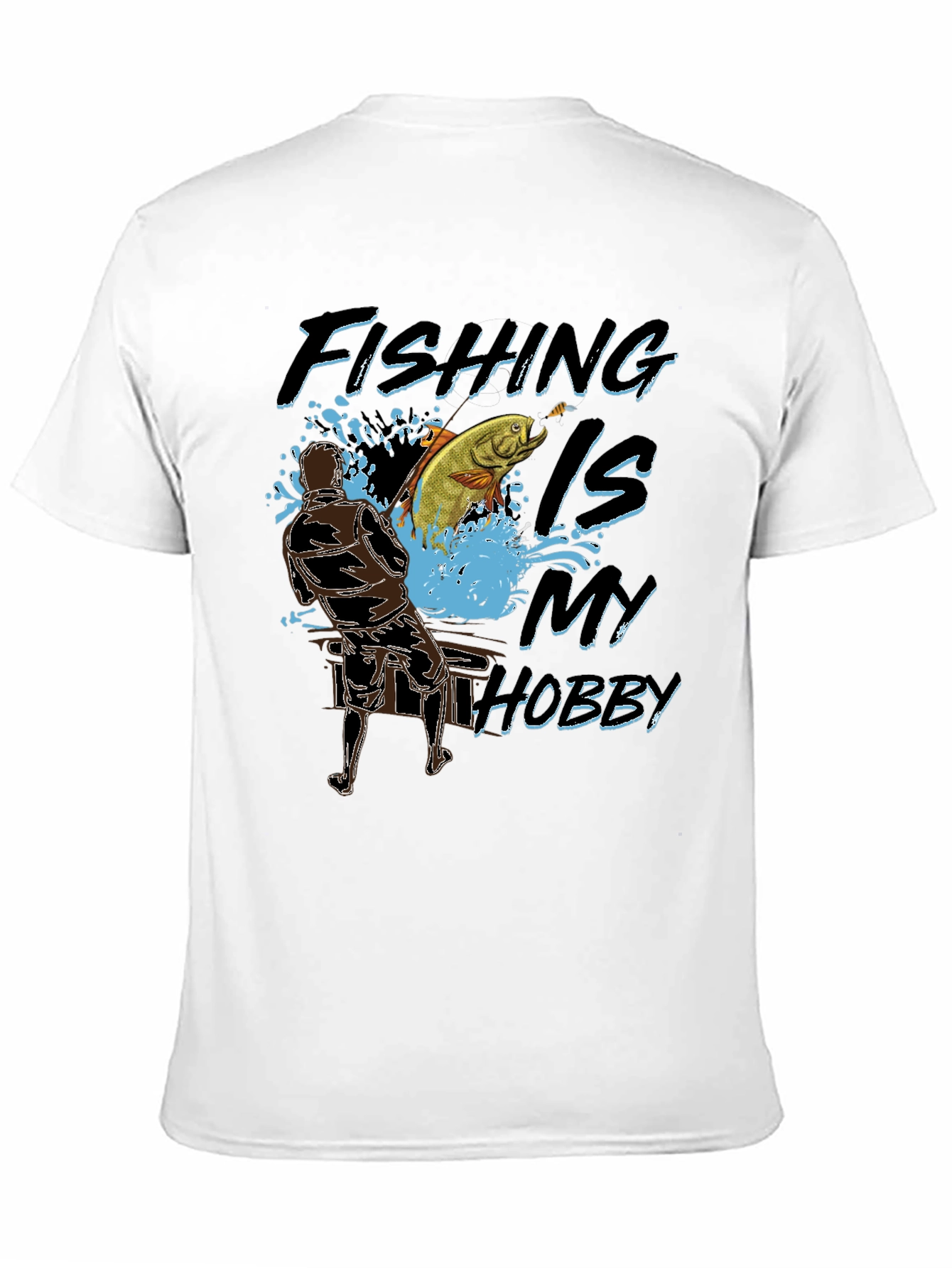 Fishing Is My Hobby Black T-Shirt
