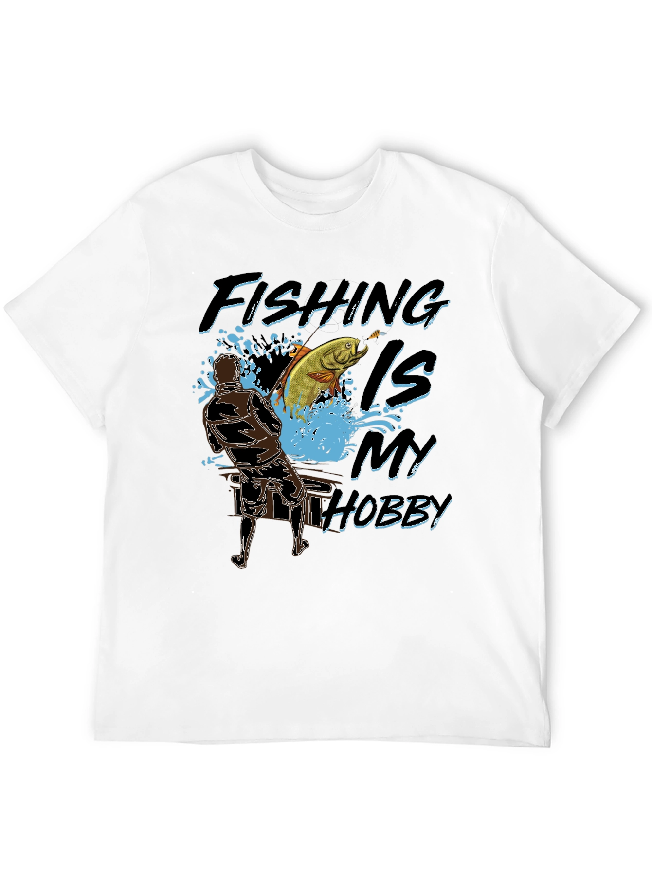 Fishing Is My Hobby Black T-Shirt