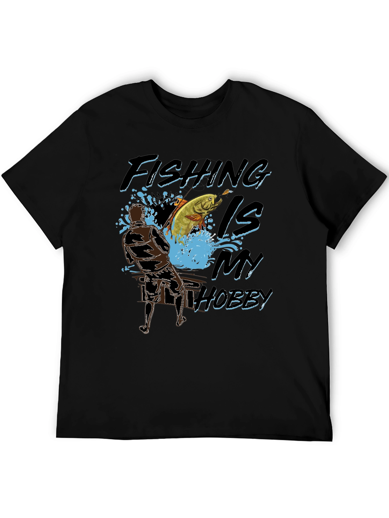 Fishing Is My Hobby Black T-Shirt