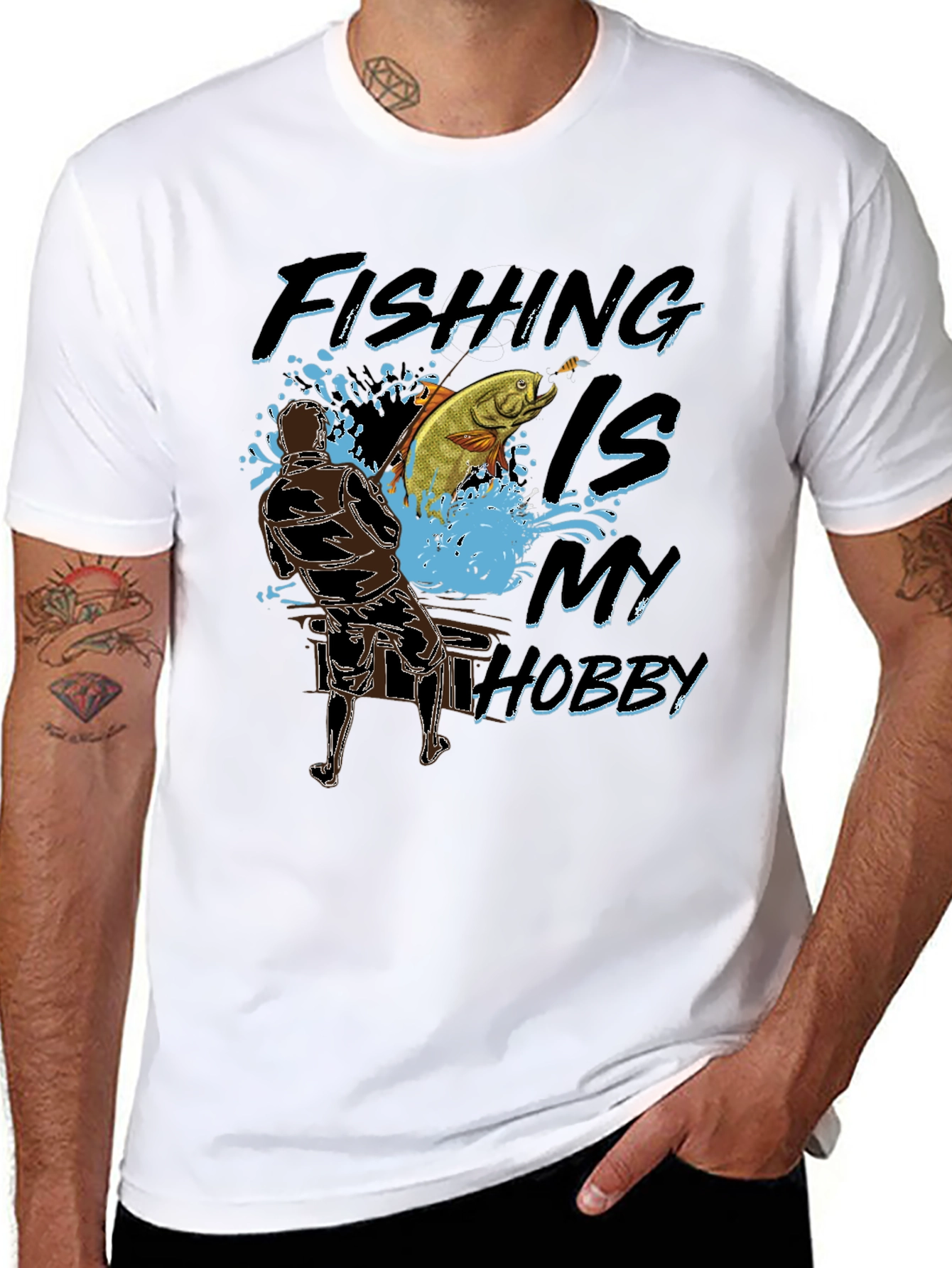 Fishing Is My Hobby Black T-Shirt