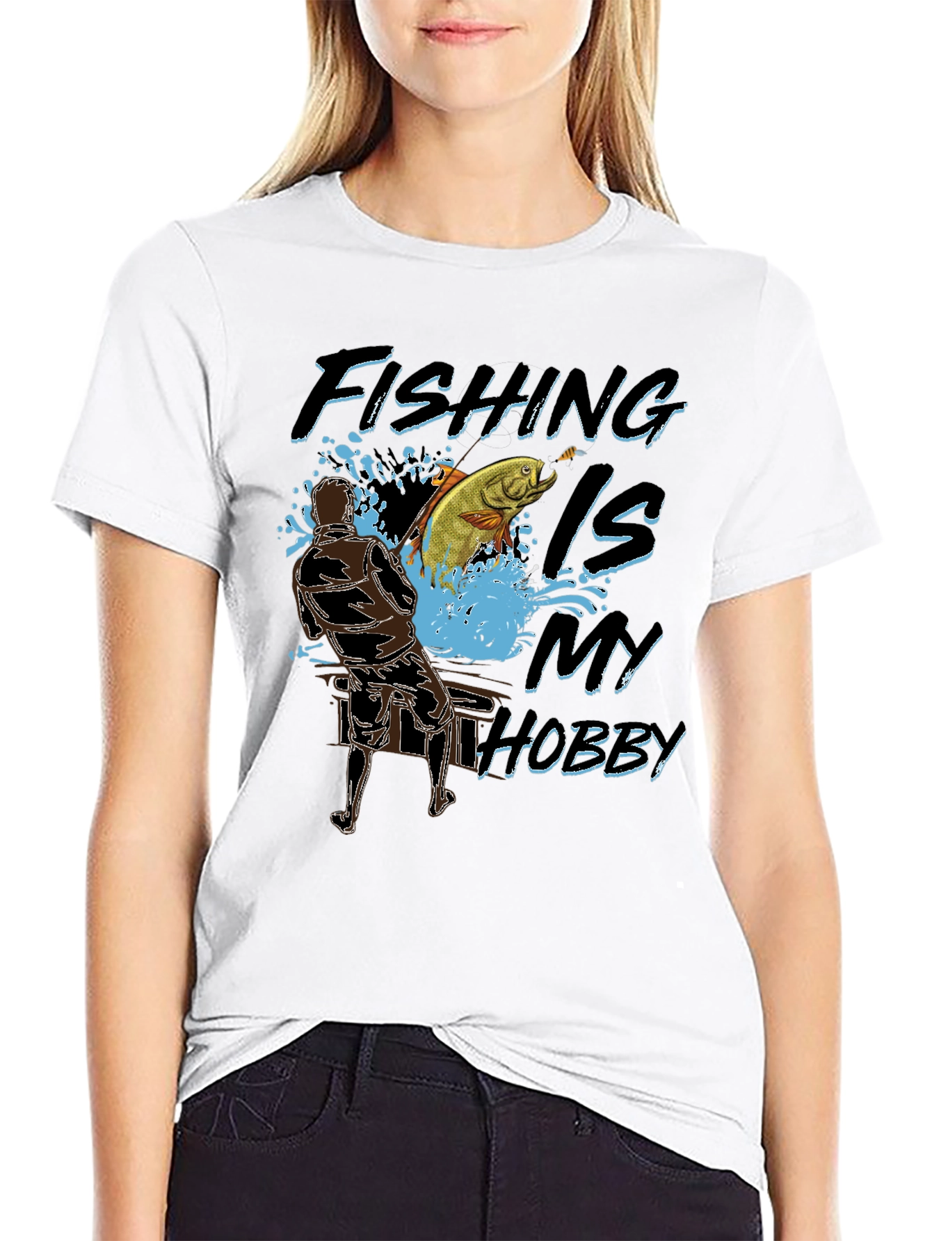 Fishing Is My Hobby Black T-Shirt