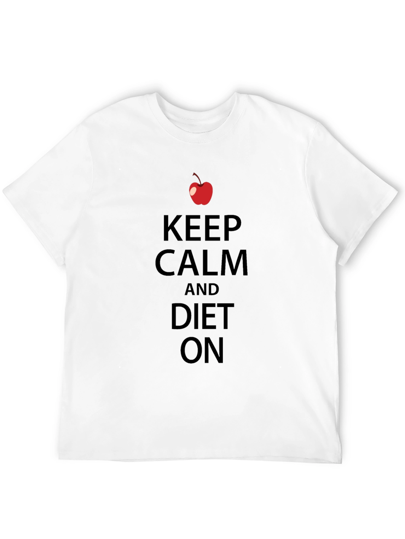 Keep Calm and Diet On Graphic Tee - Black
