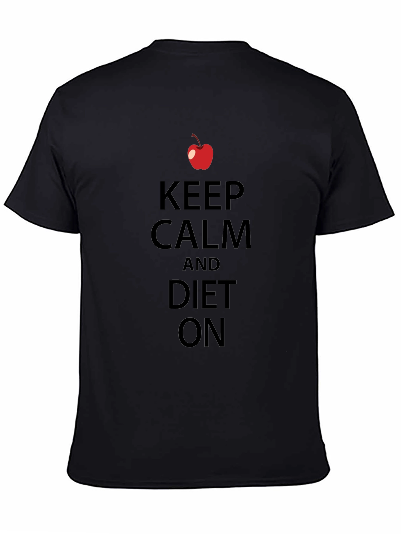 Keep Calm and Diet On Graphic Tee - Black