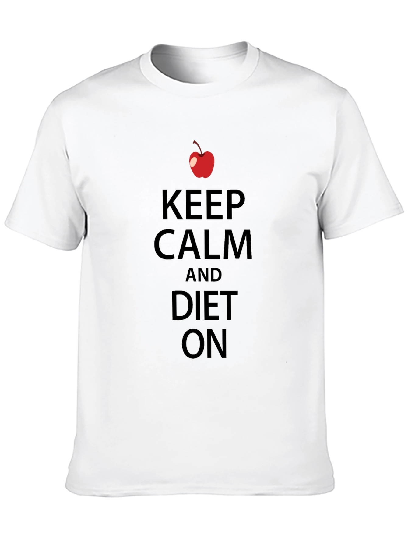 Keep Calm and Diet On Graphic Tee - Black