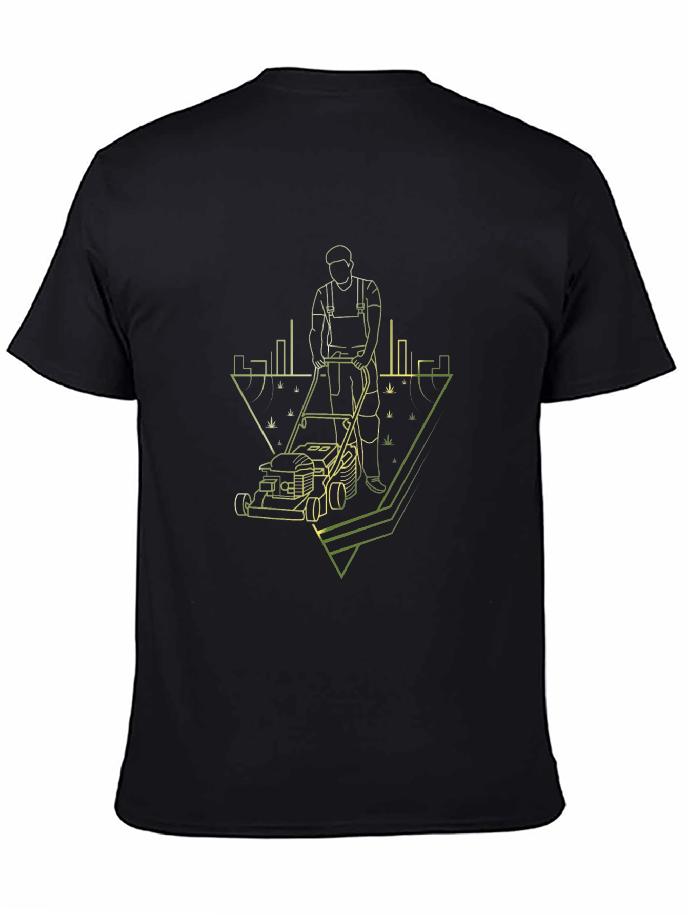 Lawn Care T-Shirt: Modern Geometric Gardener Design