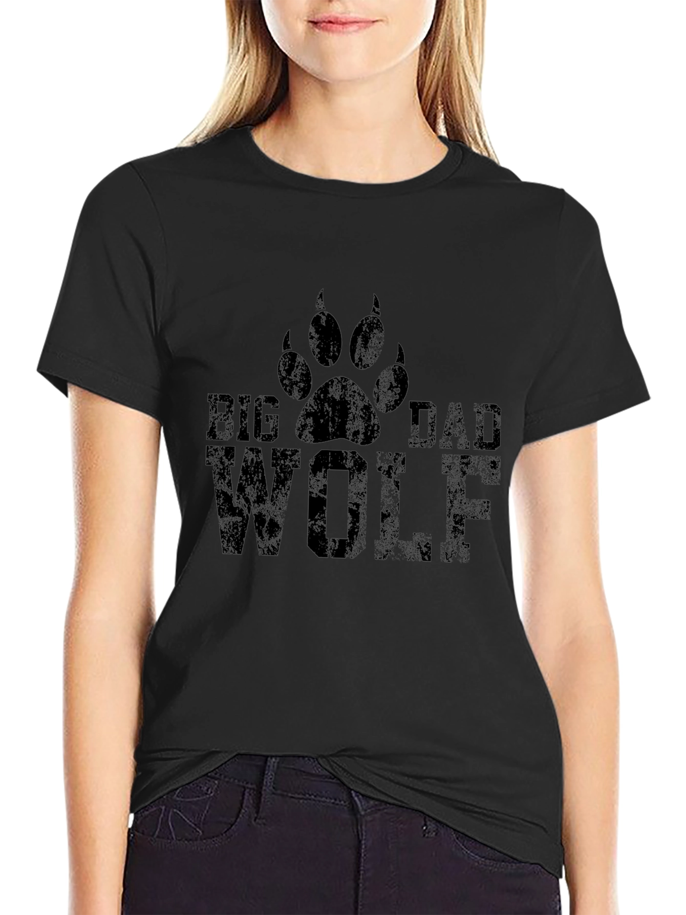 Big Dad Wolf T-Shirt - Distressed Graphic Tee