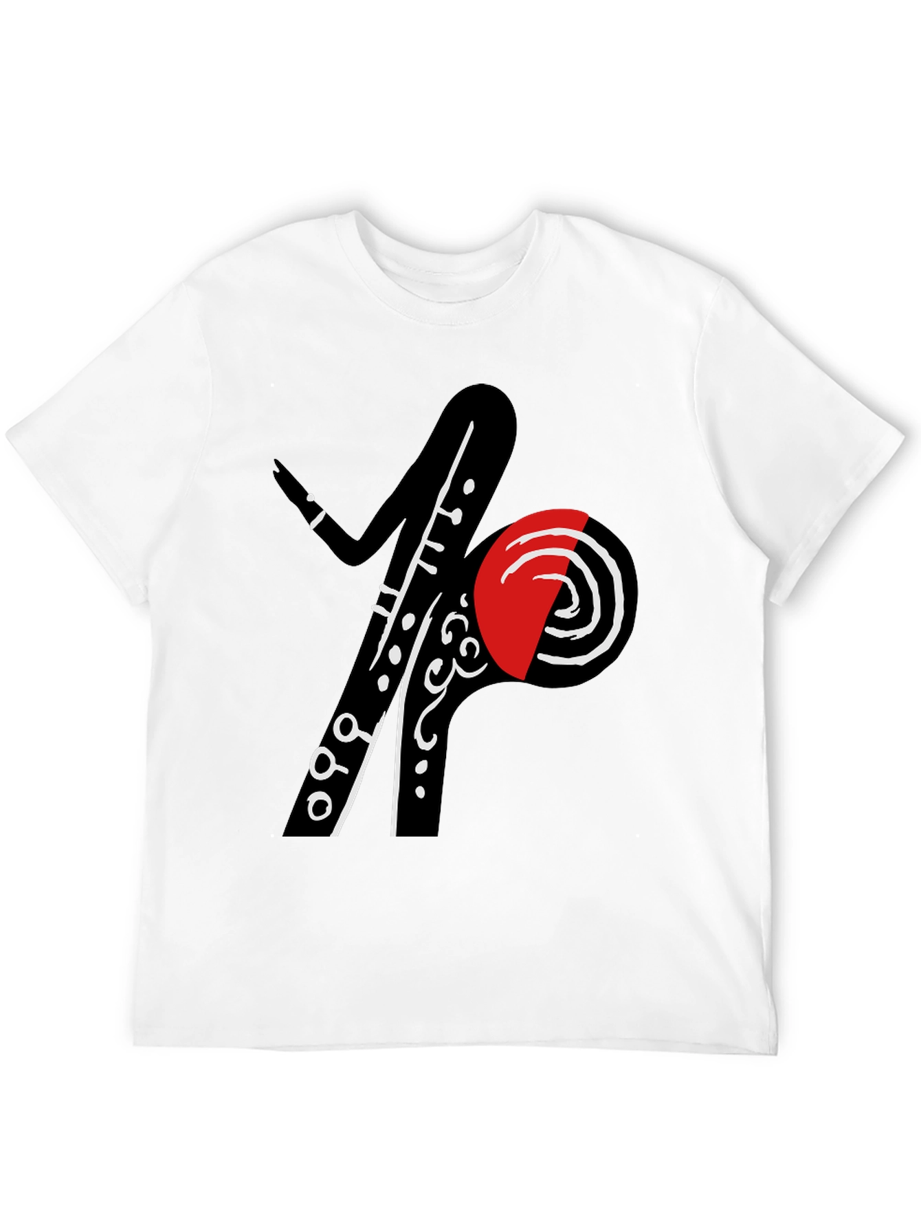 Abstract Clarinet Graphic Tee - Modern Art Shirt