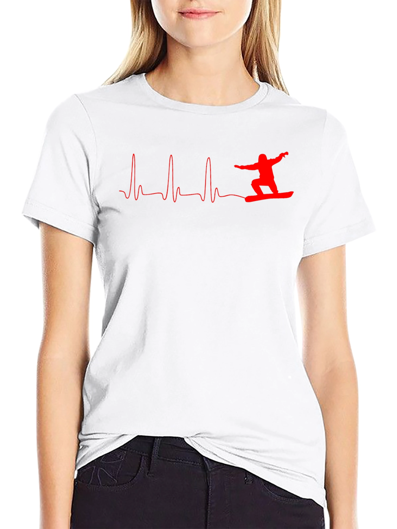 Snowboard Heartbeat Graphic T-Shirt