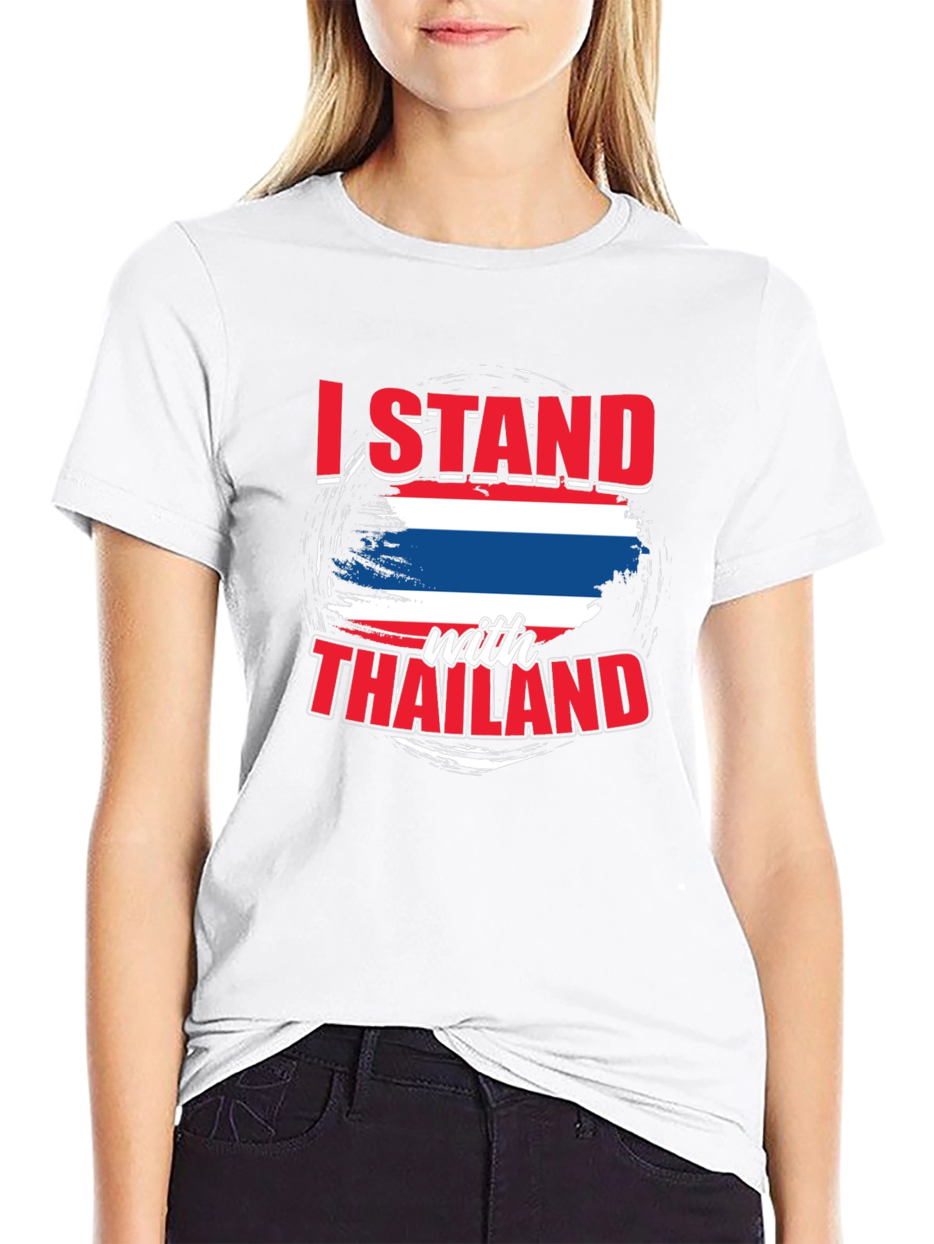 I Stand With Thailand Black T-Shirt