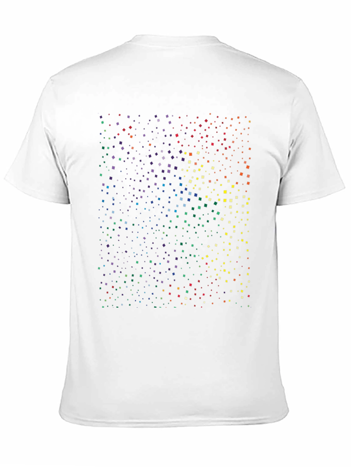 Rainbow Pixel Square Print Black T-Shirt