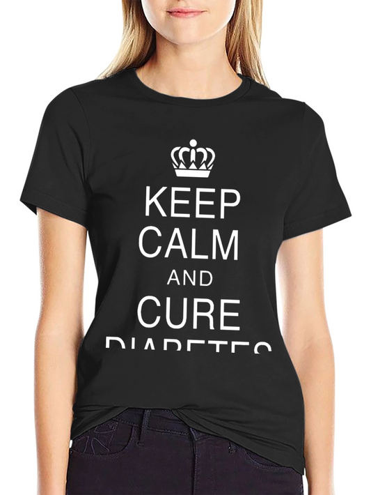 Keep Calm and Cure Diabetes Black T-Shirt