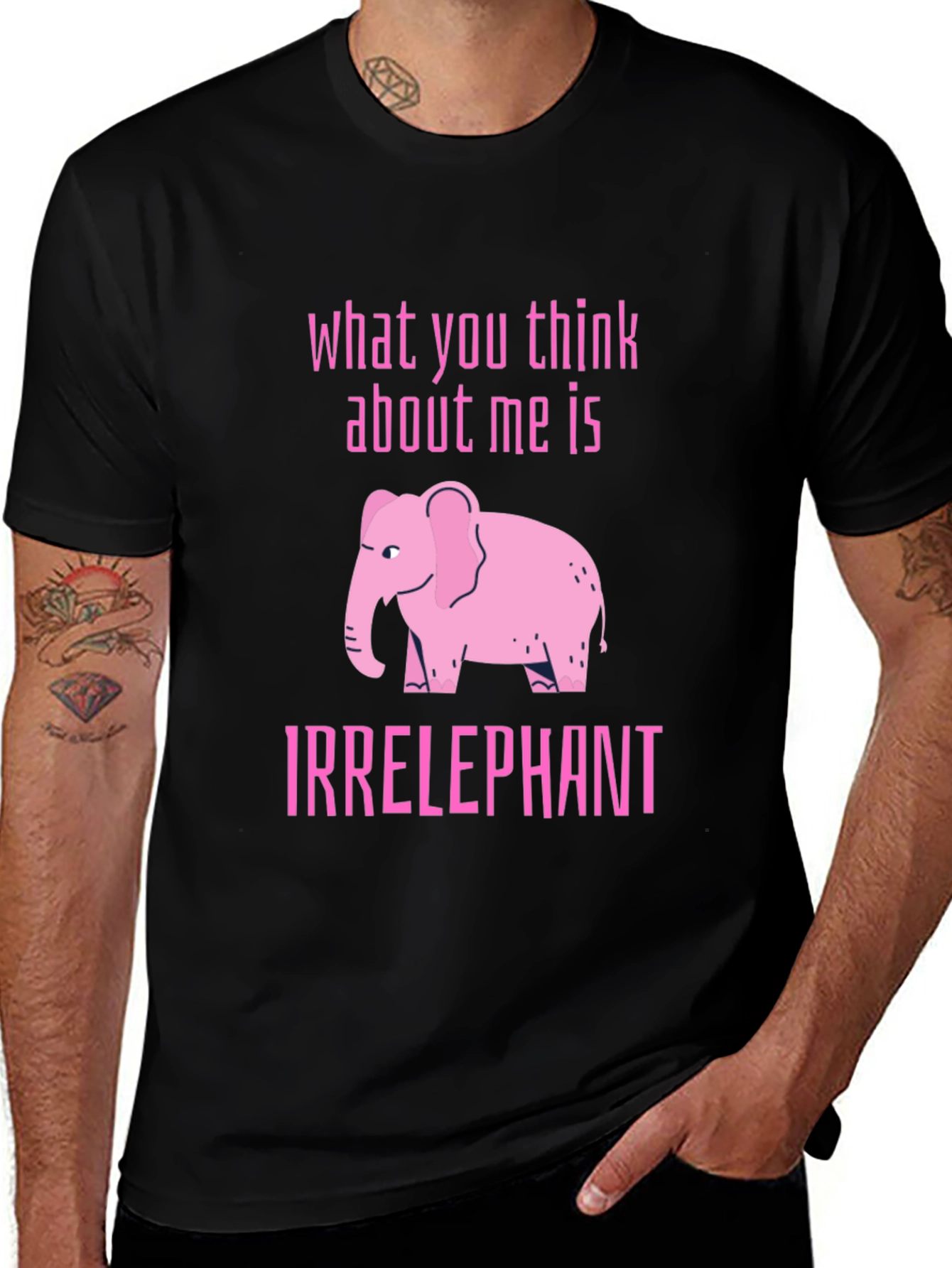 Irrelephant Graphic T-Shirt - Black Cotton Tee