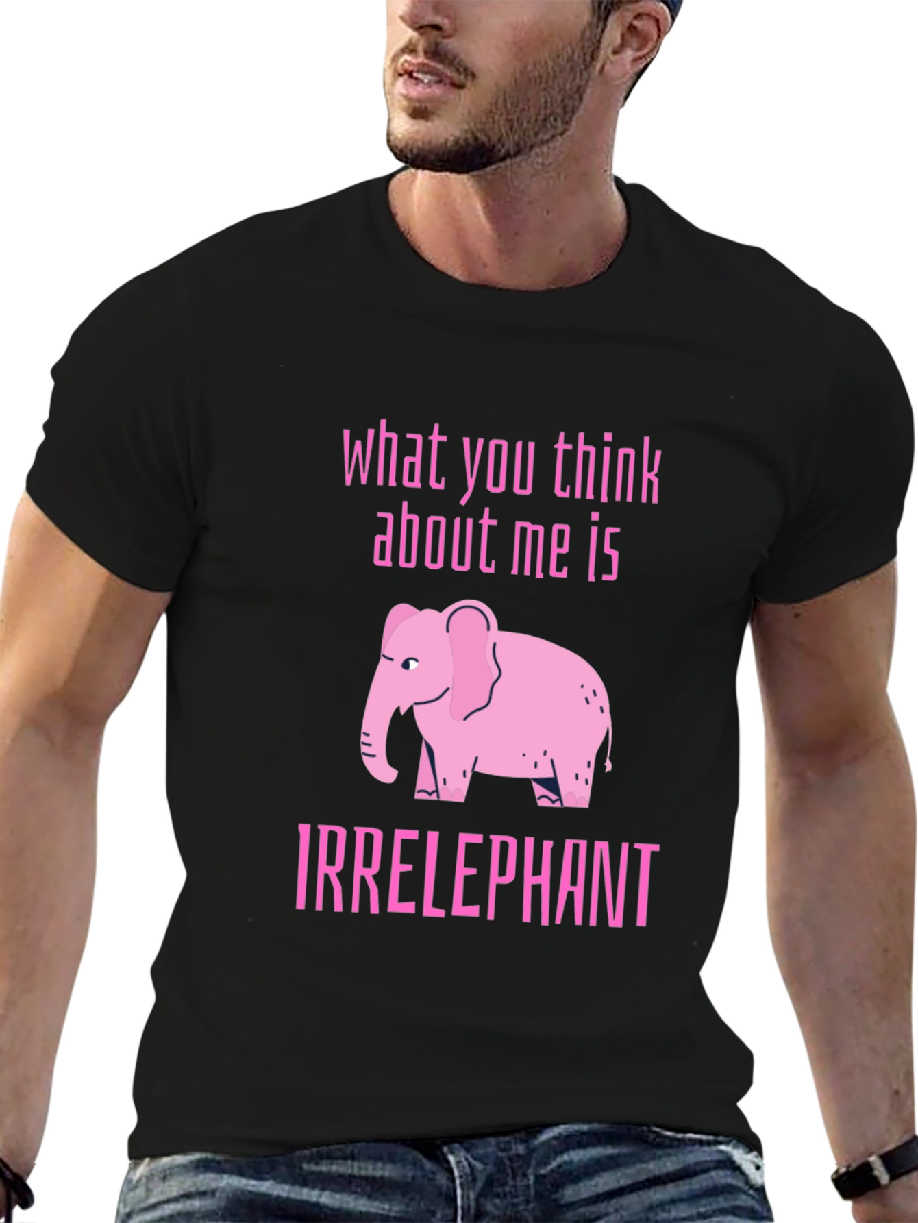 Irrelephant Graphic T-Shirt - Black Cotton Tee