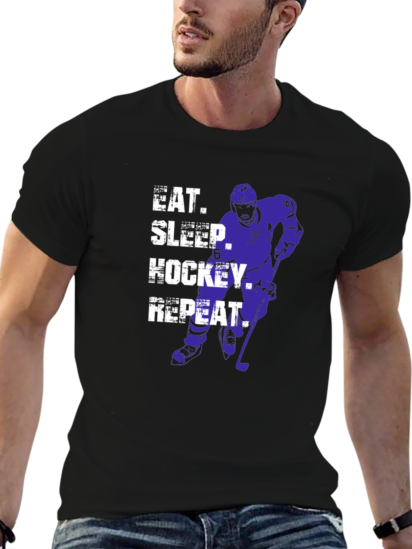 Eat Sleep Hockey Repeat Graphic Tee