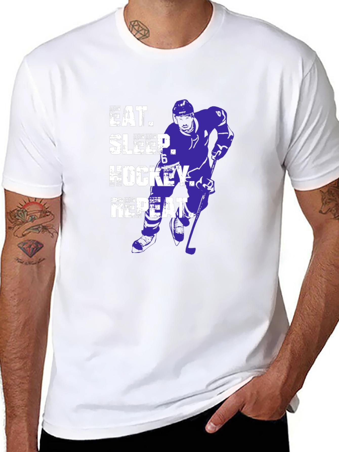 Eat Sleep Hockey Repeat Graphic Tee