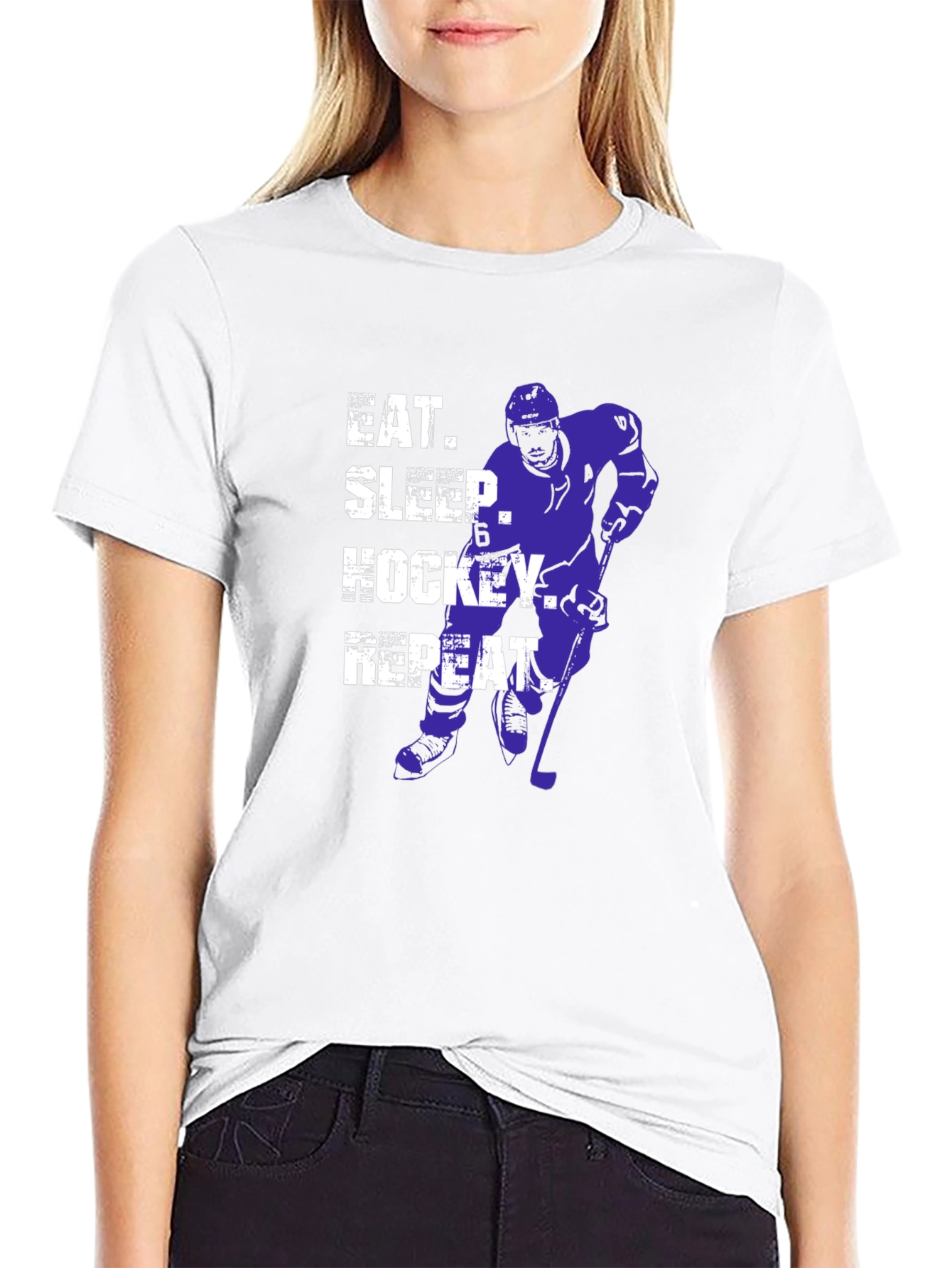 Eat Sleep Hockey Repeat Graphic Tee