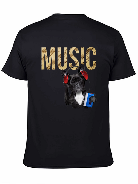 Music Lover Tee - Dog with Headphones
