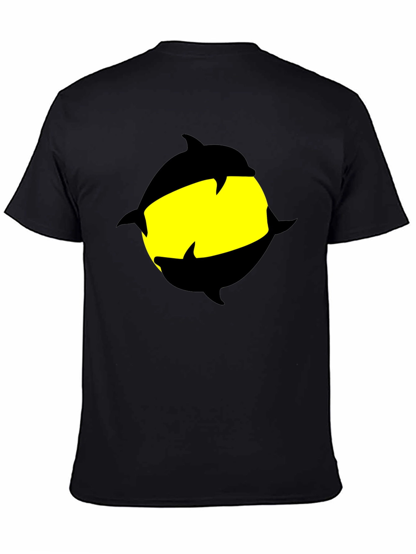 Dolphin Circle Graphic Black T-Shirt