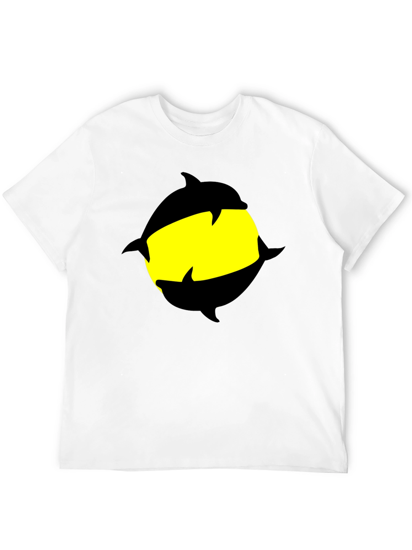 Dolphin Circle Graphic Black T-Shirt