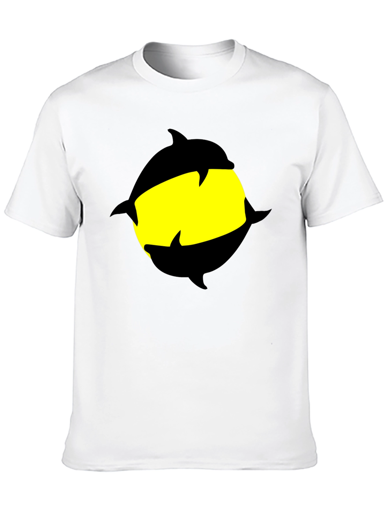 Dolphin Circle Graphic Black T-Shirt