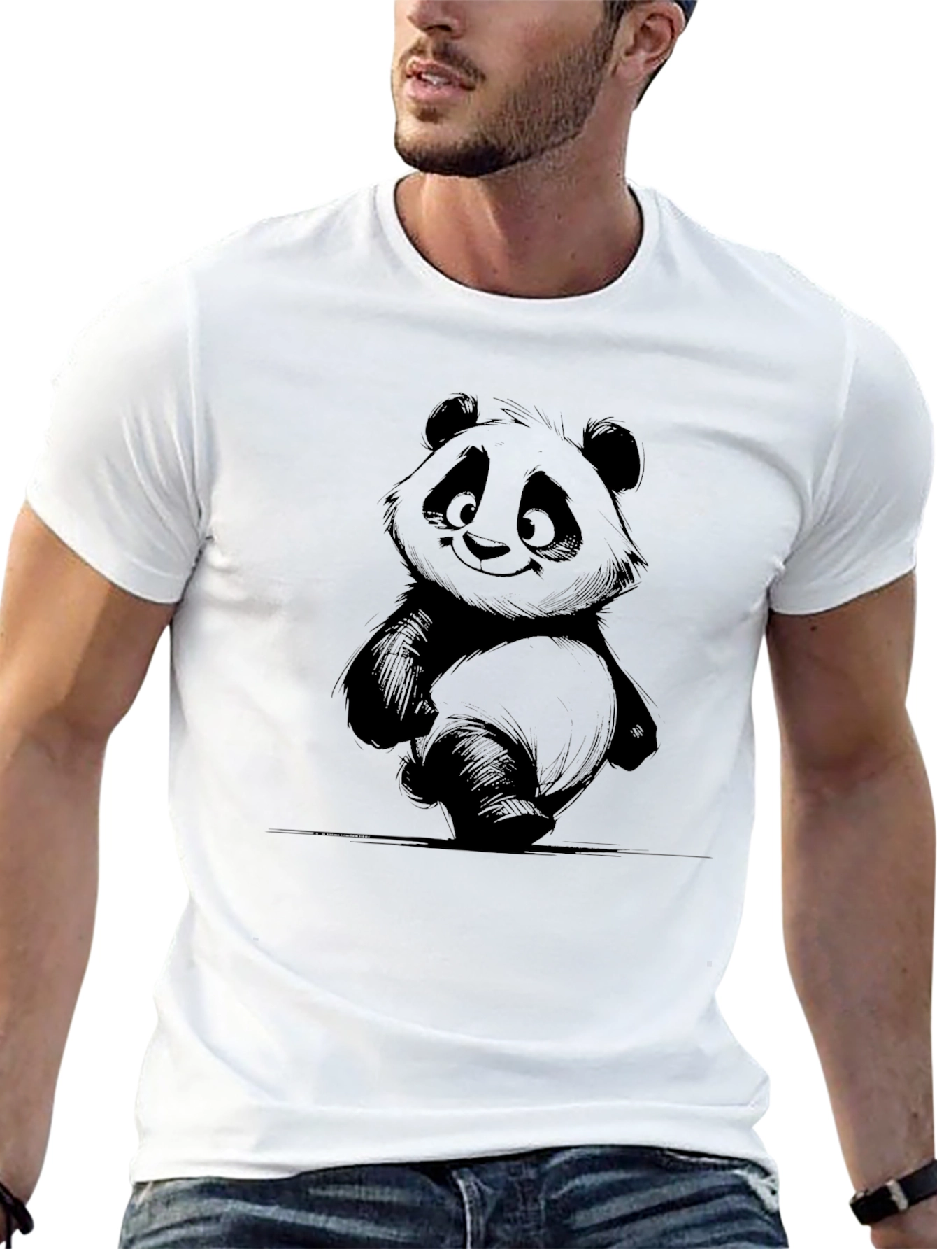 Panda Graphic Black T-Shirt