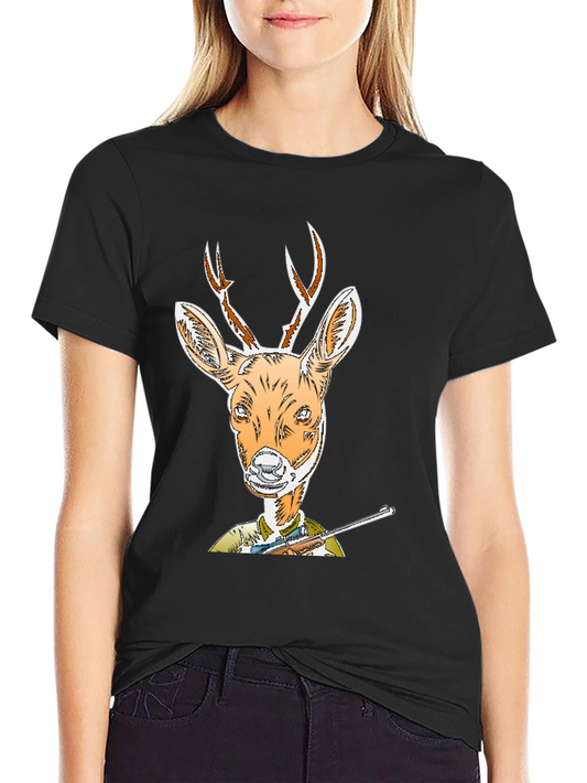 Deer Hunter T-Shirt Novelty Animal Tee