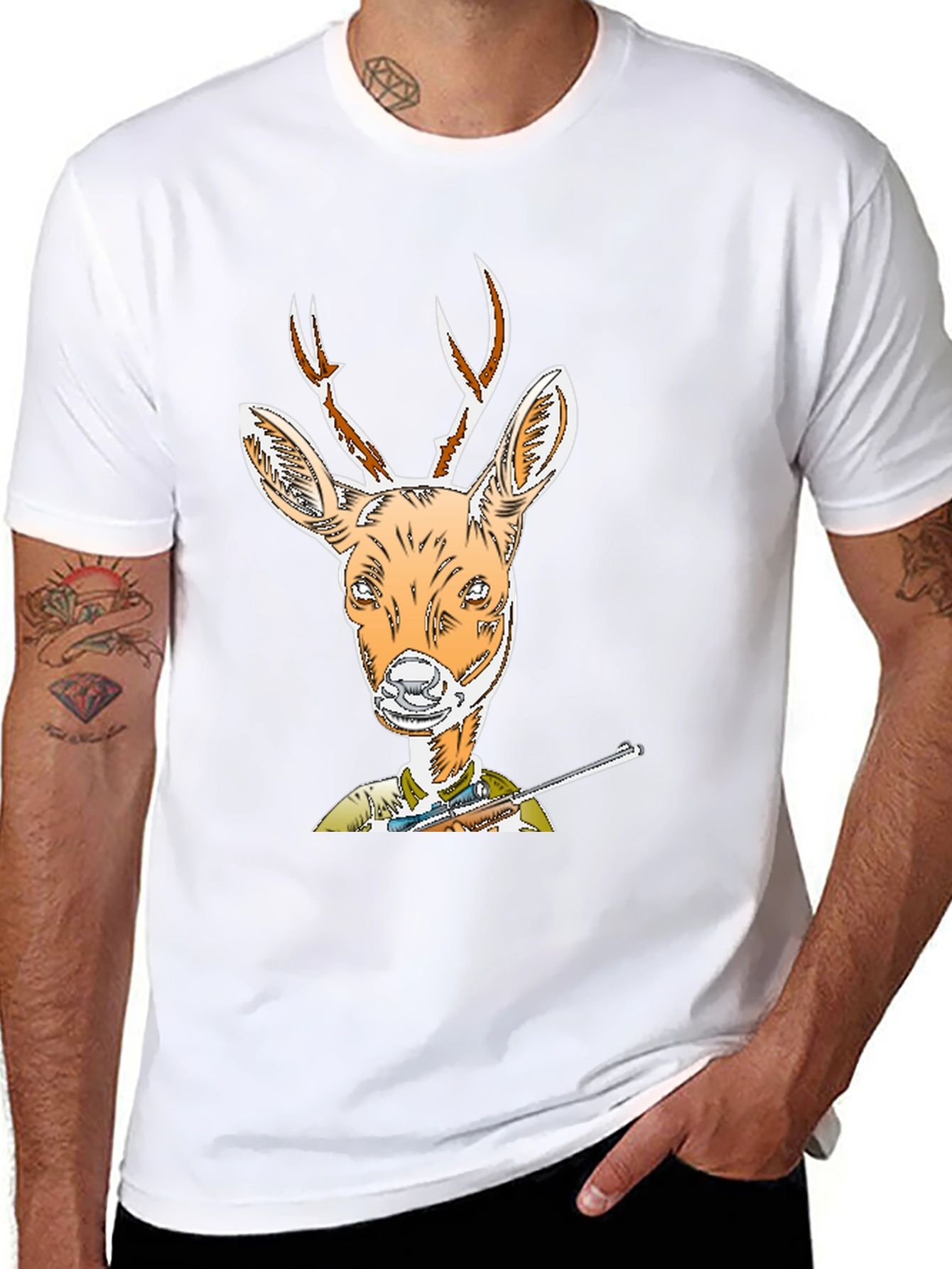 Deer Hunter T-Shirt Novelty Animal Tee