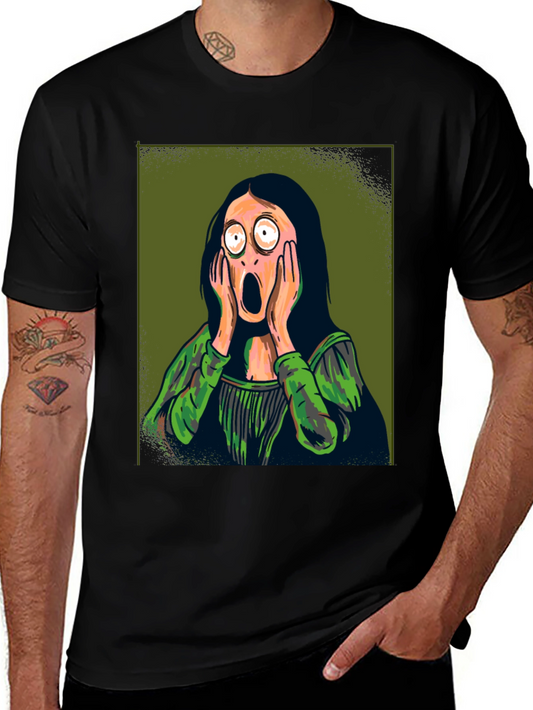 Screaming Mona Lisa Graphic Tee - Soft Cotton Comfort