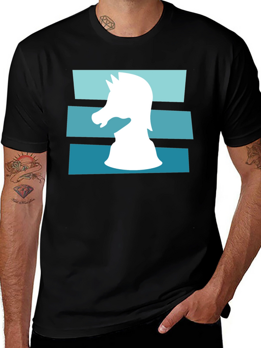 Chess Knight Graphic Tee - Mens Black T-Shirt