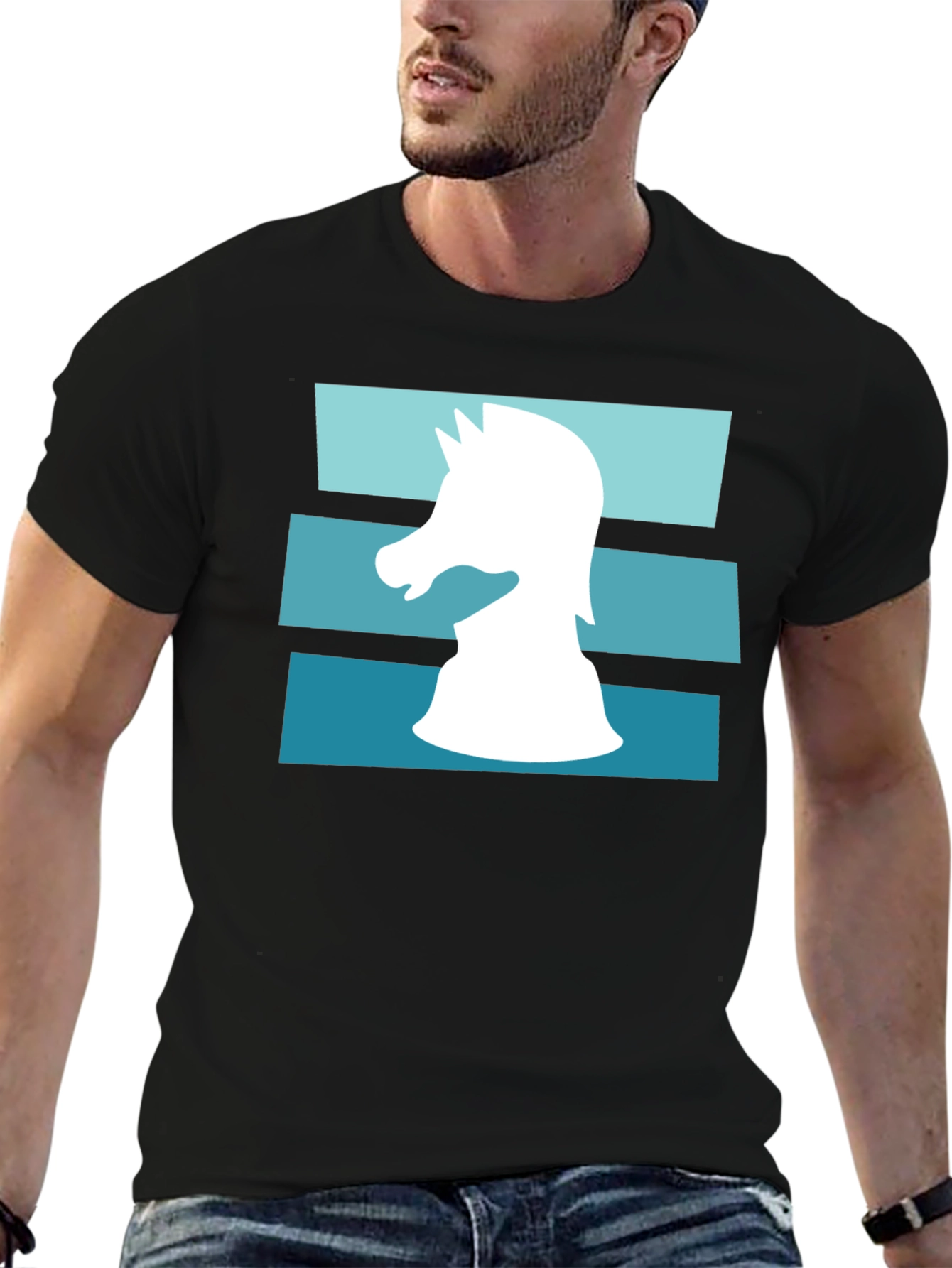 Chess Knight Graphic Tee - Mens Black T-Shirt