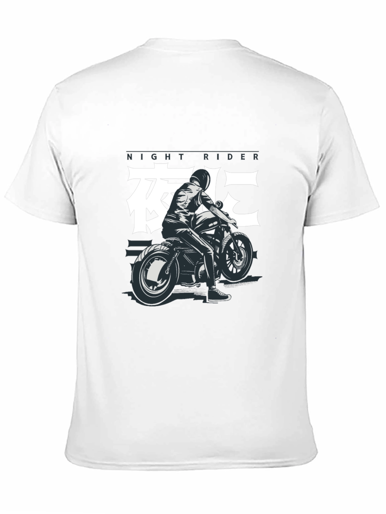 Night Rider Graphic Tee - Black Motorcycle T-Shirt
