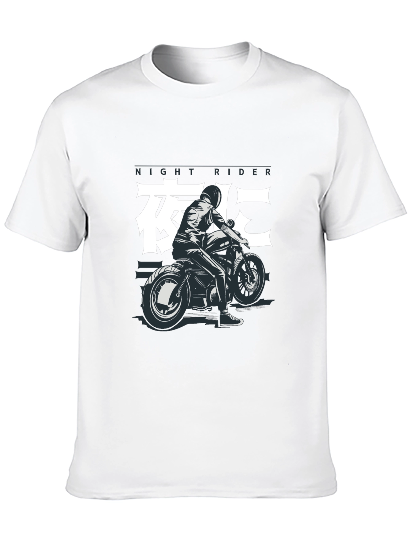 Night Rider Graphic Tee - Black Motorcycle T-Shirt