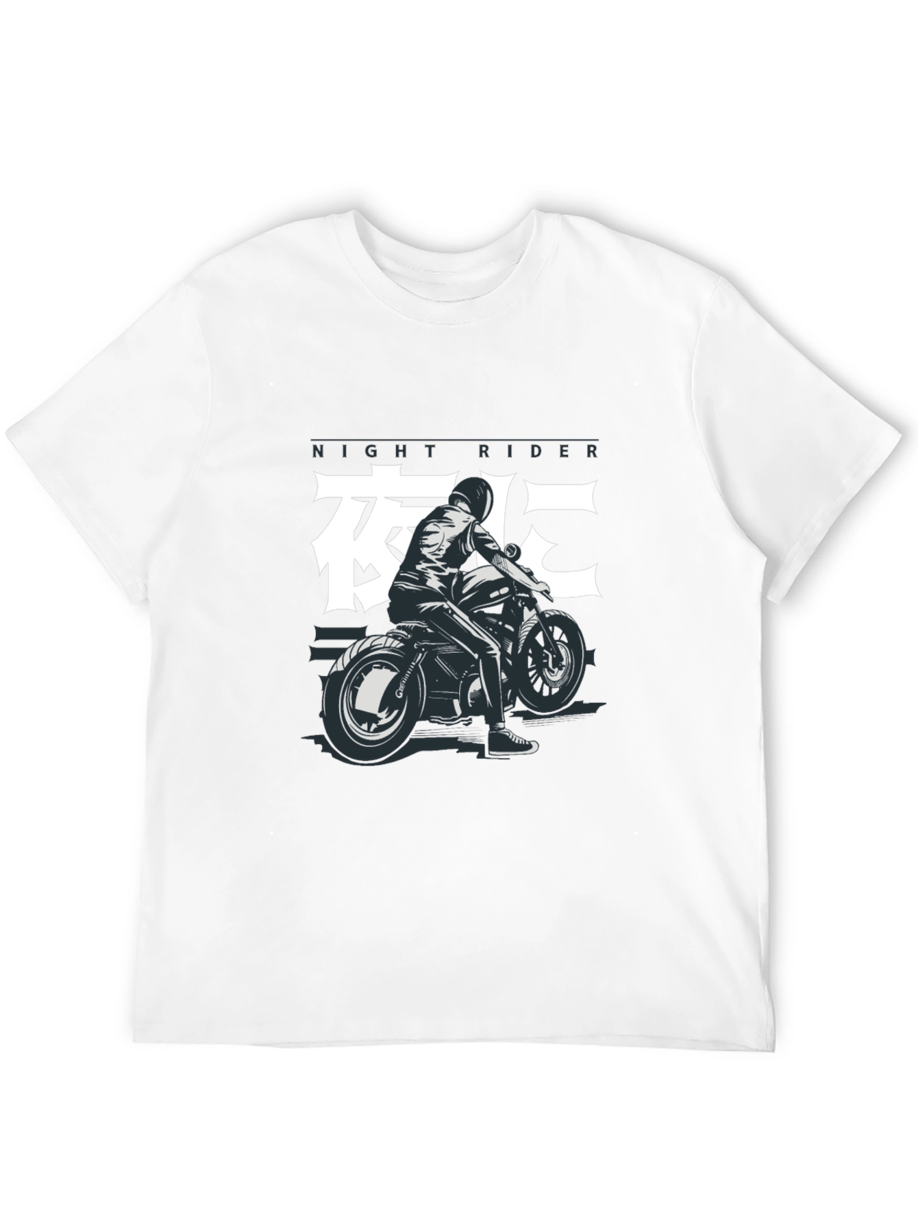 Night Rider Graphic Tee - Black Motorcycle T-Shirt