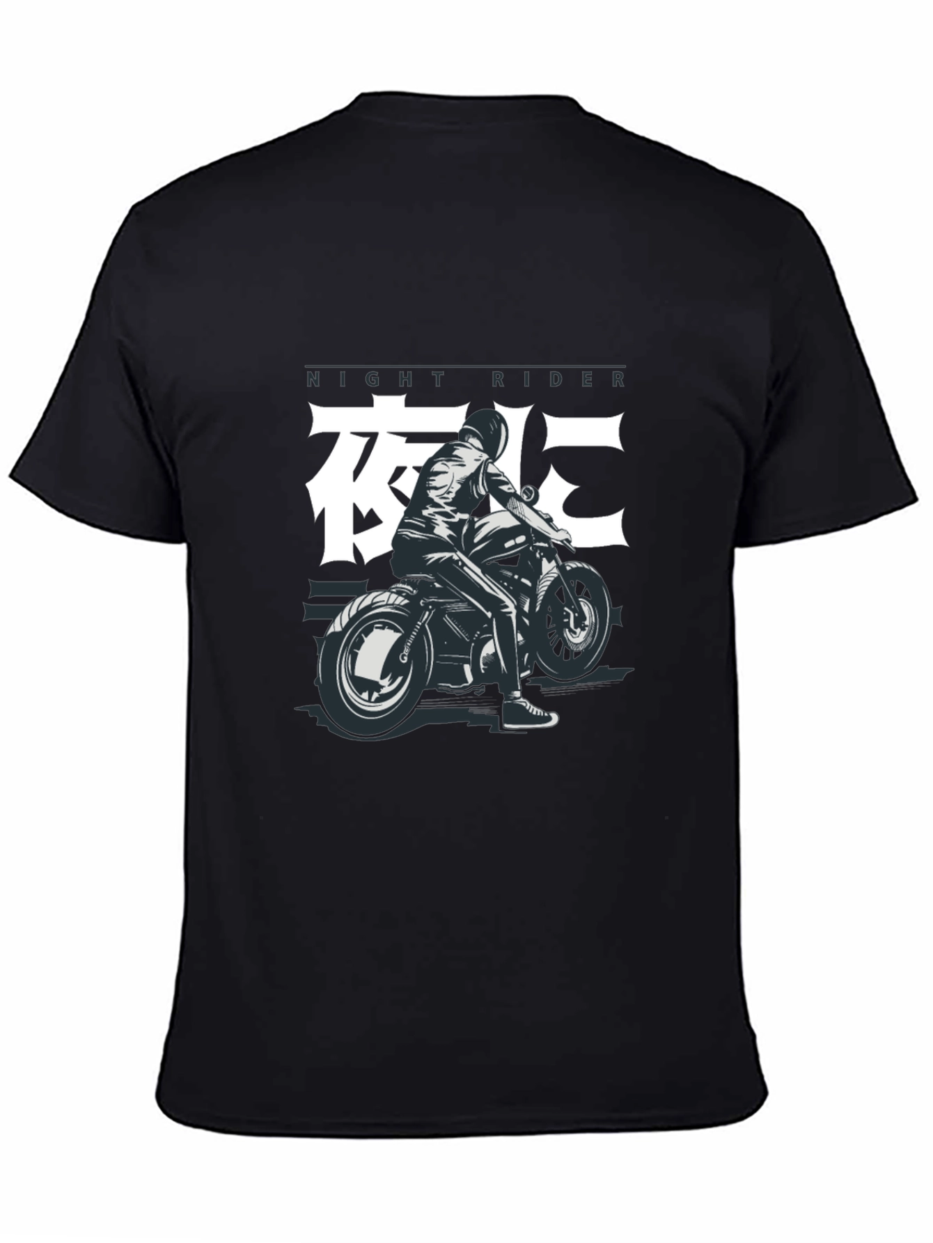 Night Rider Graphic Tee - Black Motorcycle T-Shirt