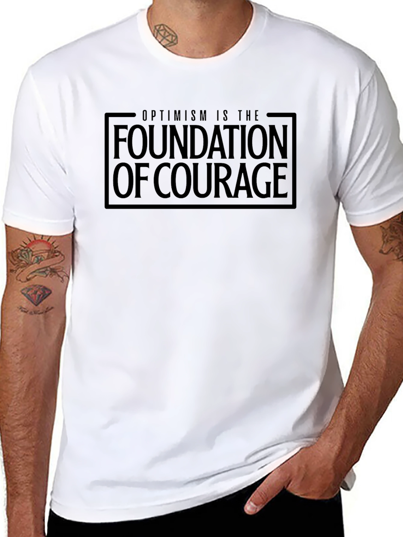 Optimism is the Foundation of Courage Black T-Shirt