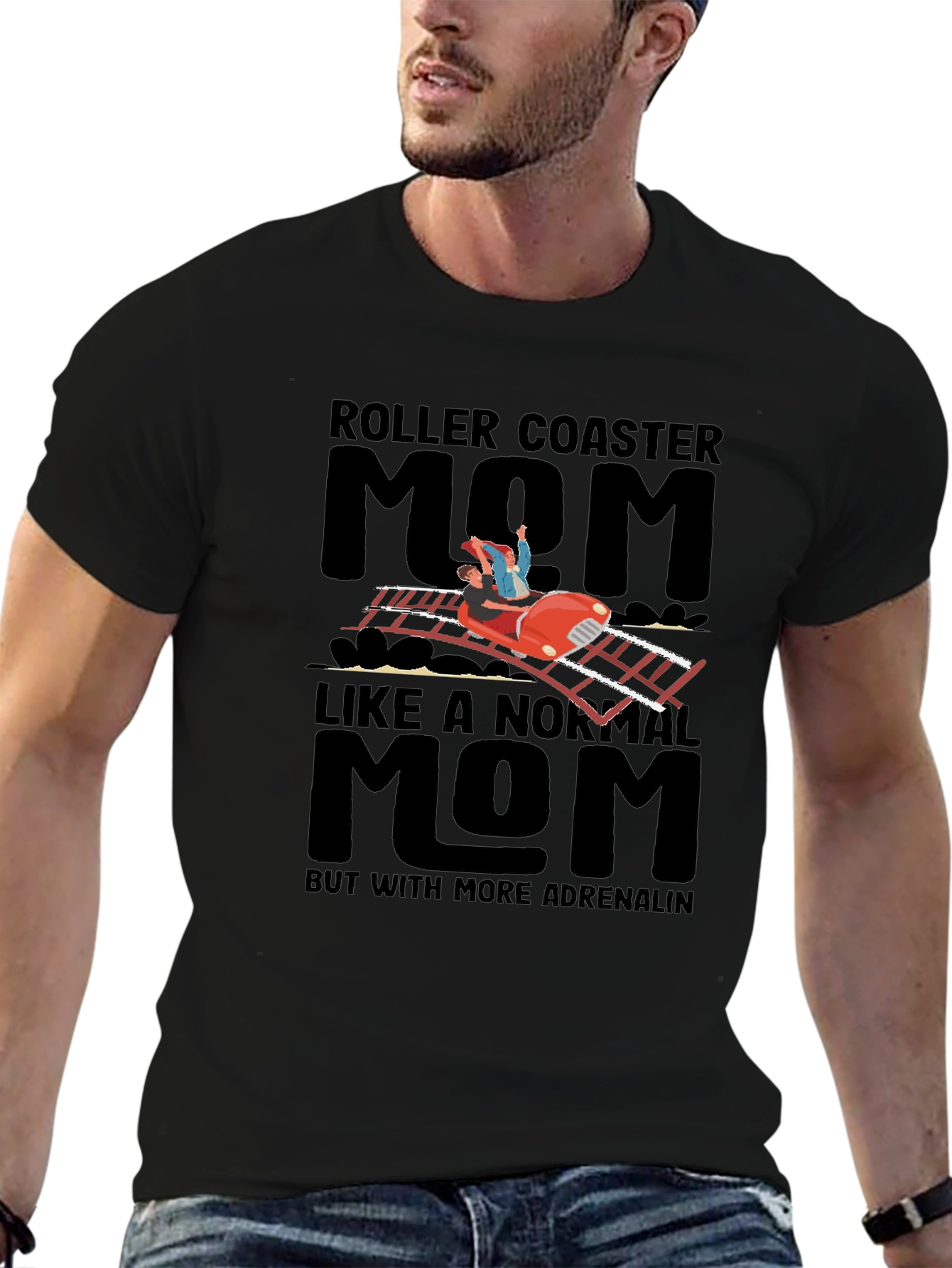 Roller Coaster Mom Graphic T-Shirt