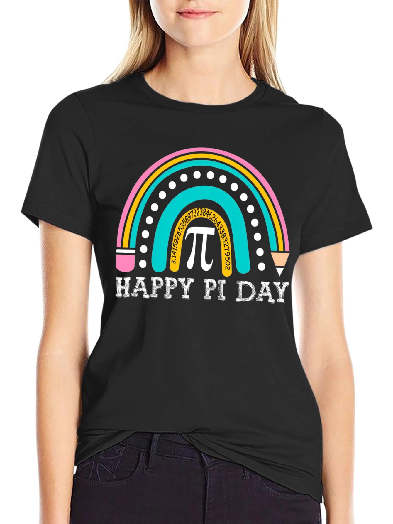 Happy Pi Day Rainbow Graphic T-Shirt
