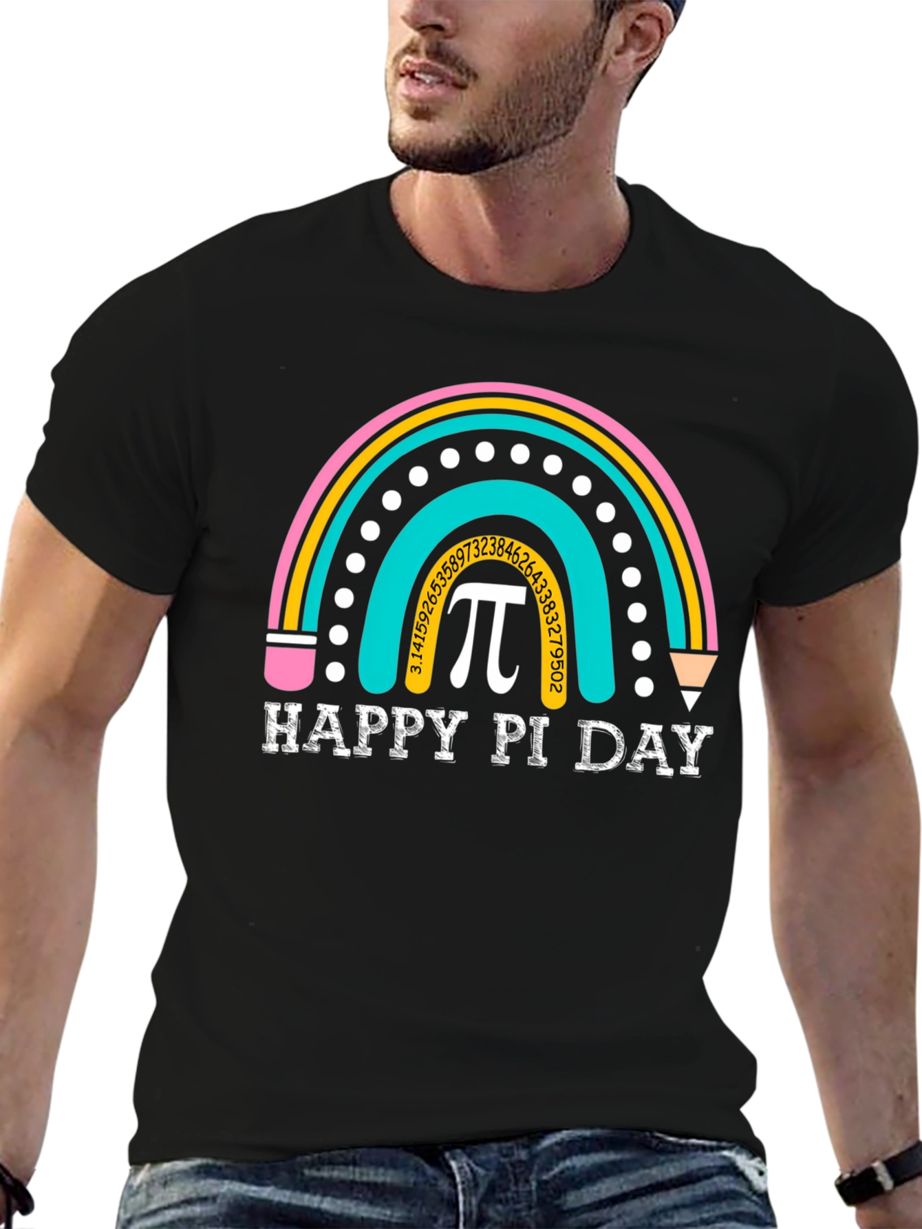 Happy Pi Day Rainbow Graphic T-Shirt