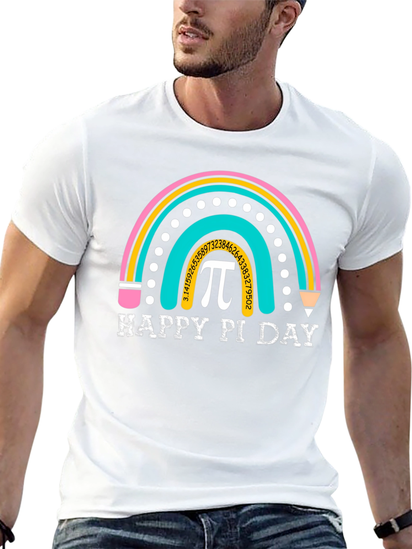 Happy Pi Day Rainbow Graphic T-Shirt