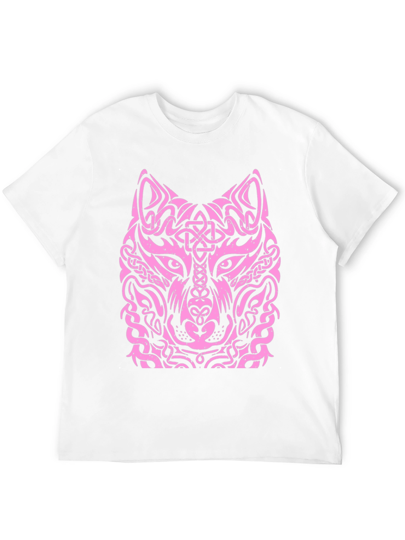 Wolf Head Graphic Tee - Unique Tribal Design