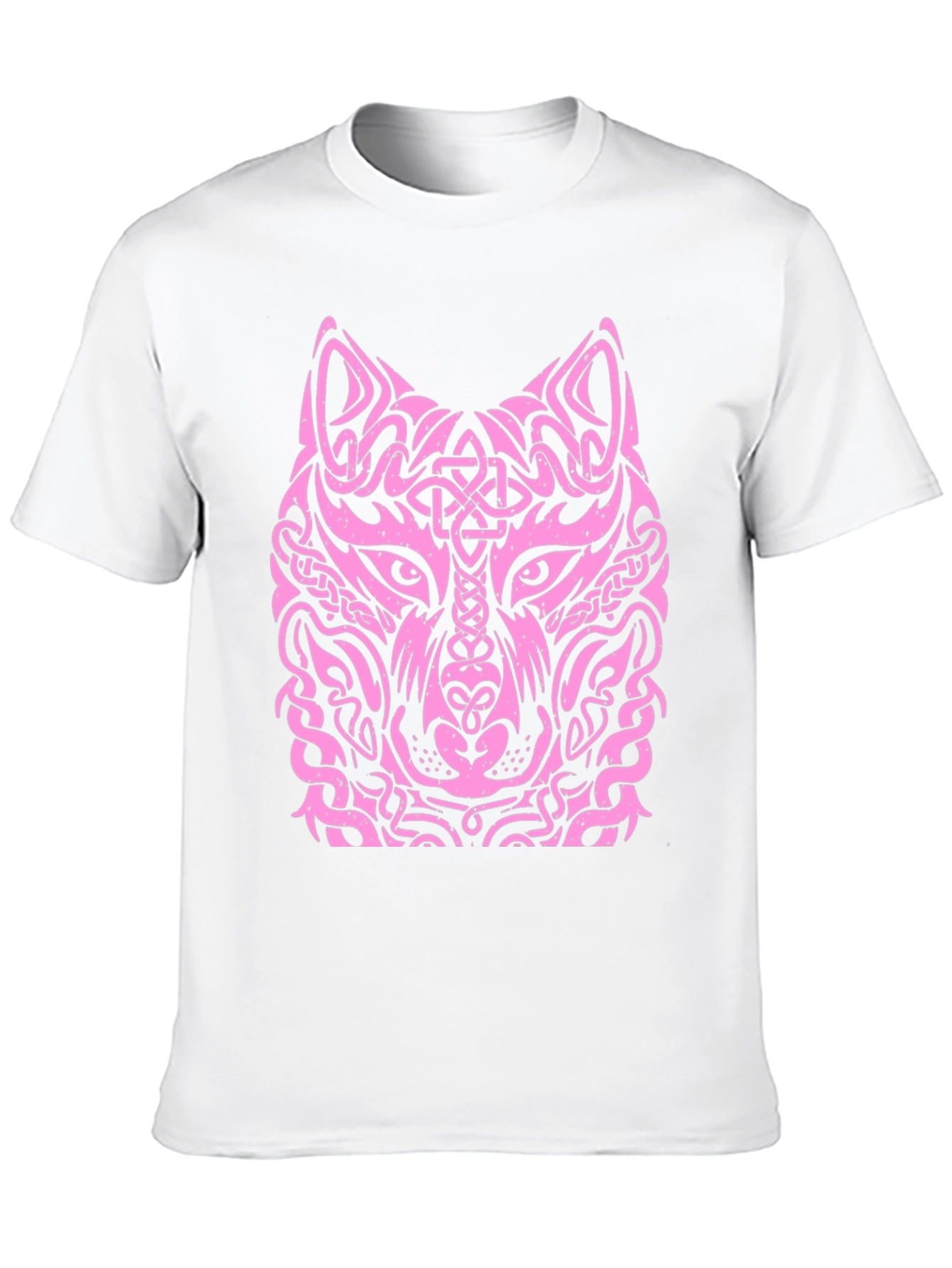 Wolf Head Graphic Tee - Unique Tribal Design