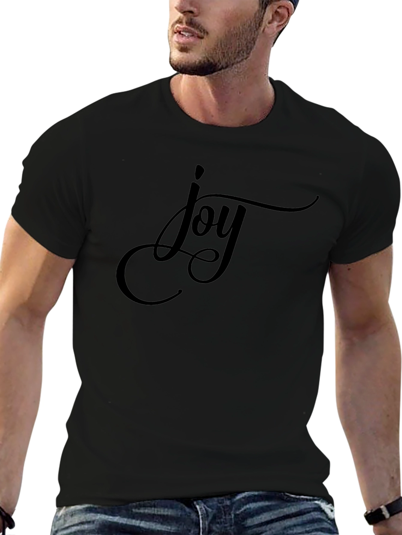 Joy Graphic Black T-Shirt - Casual Comfort