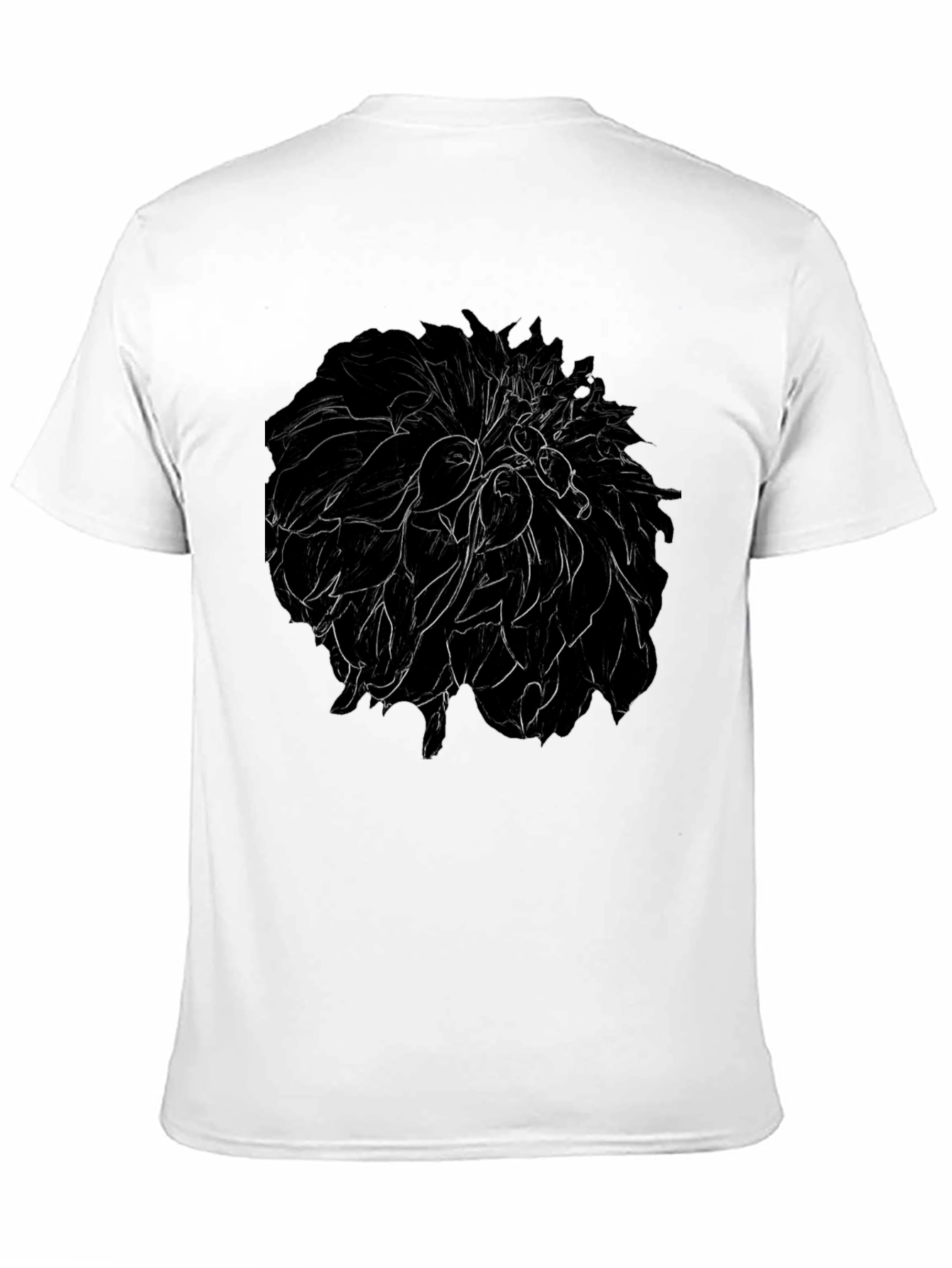 Floral Sketch Mens Black T-Shirt
