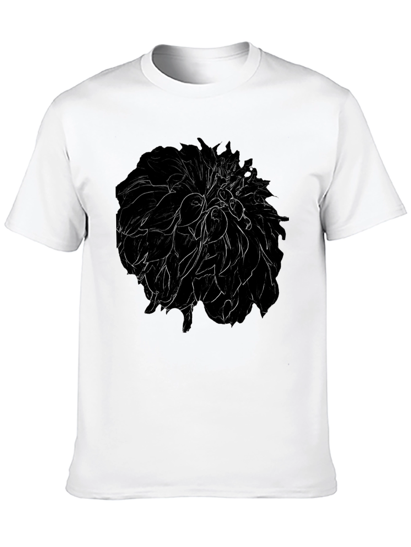 Floral Sketch Mens Black T-Shirt