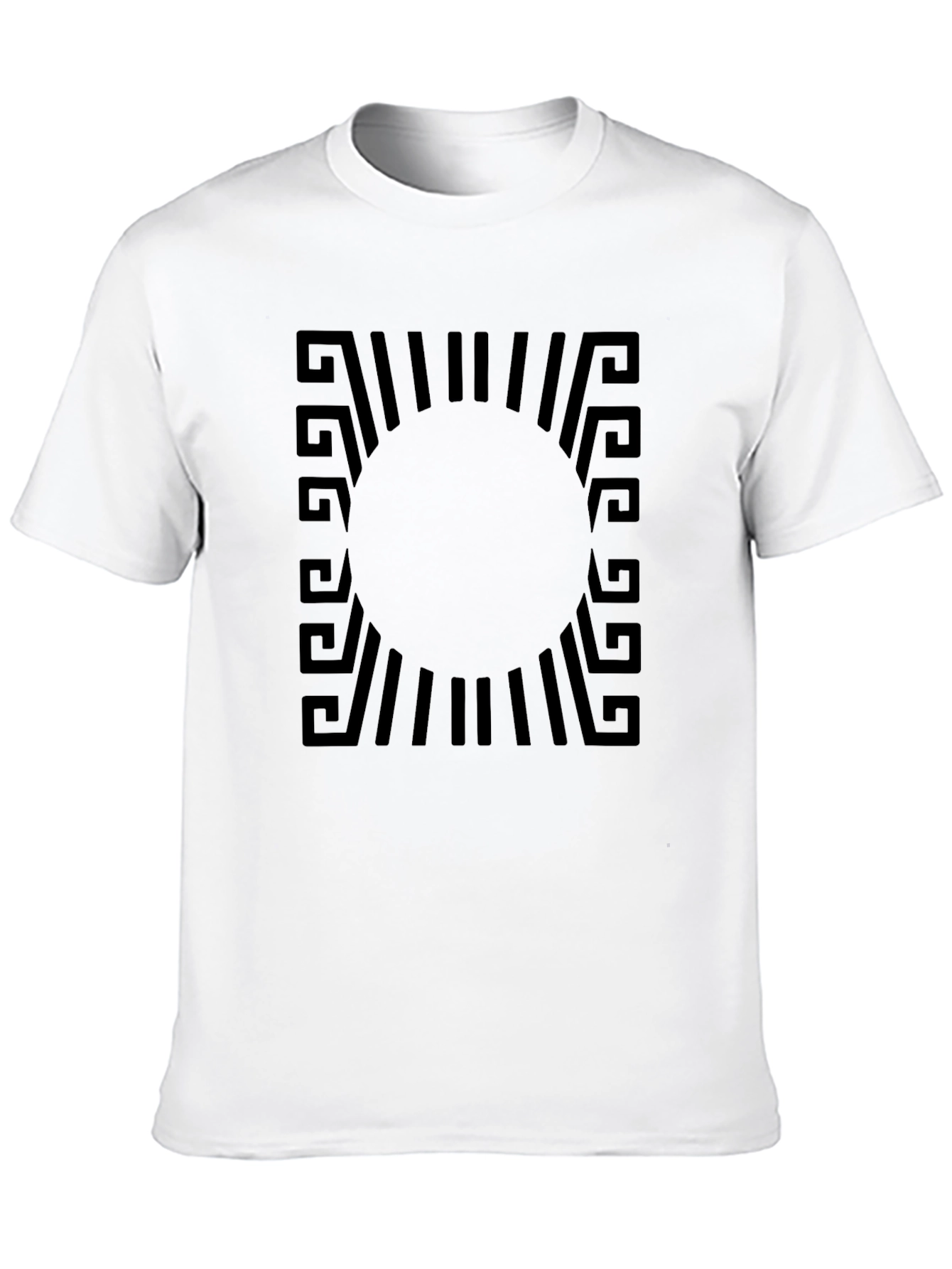 Modern Geometric Black Graphic T-Shirt