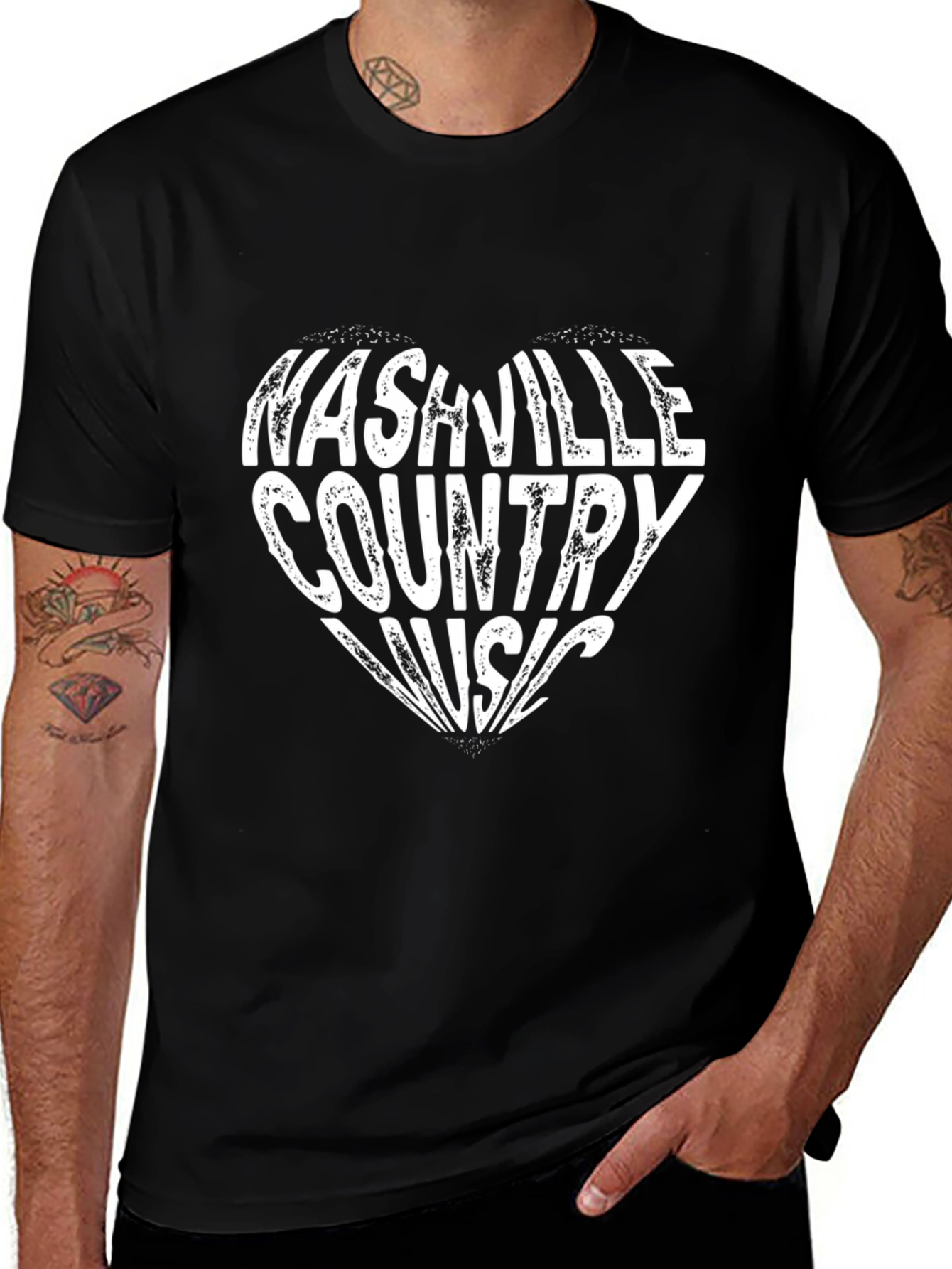 Nashville Country Music Heart T-Shirt