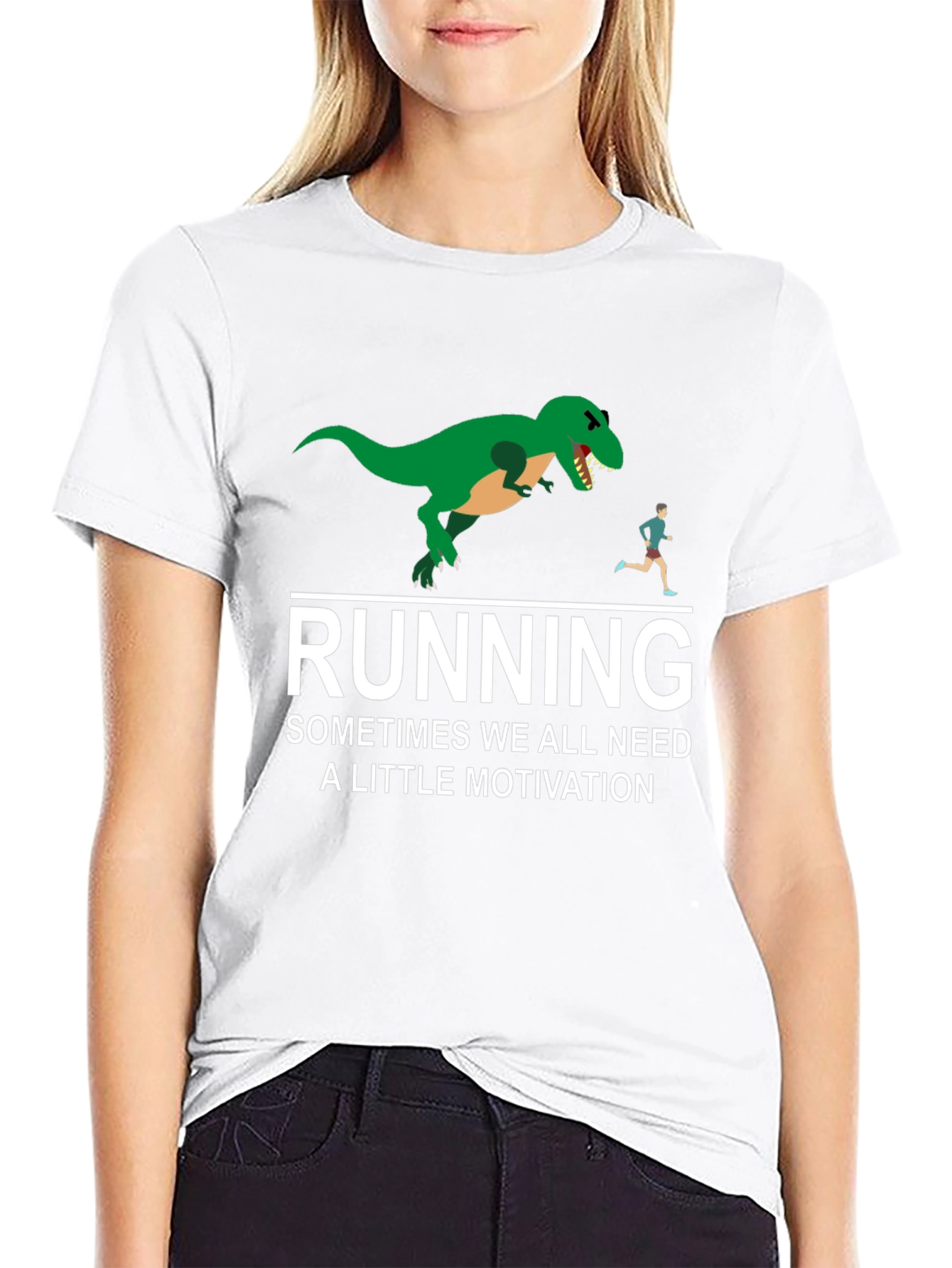 Running Motivation T-Shirt - Dinosaur Chase