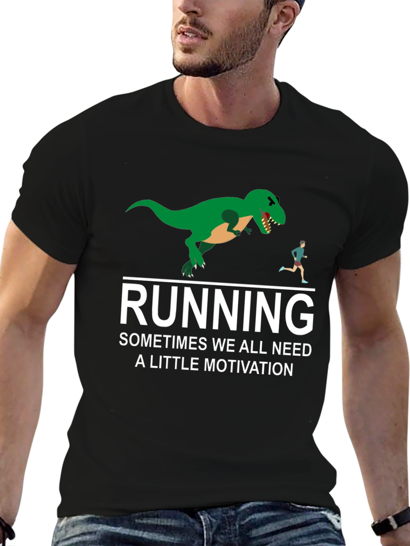 Running Motivation T-Shirt - Dinosaur Chase