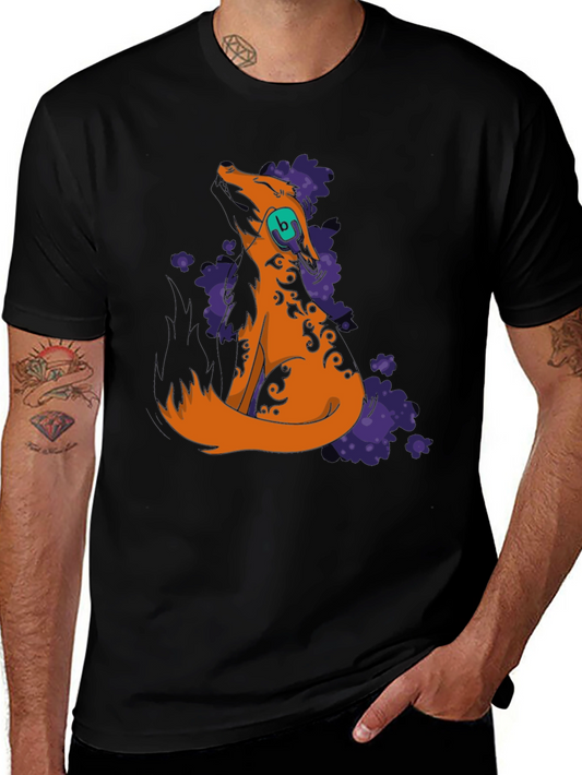 Unique Fox Graphic Black T-Shirt
