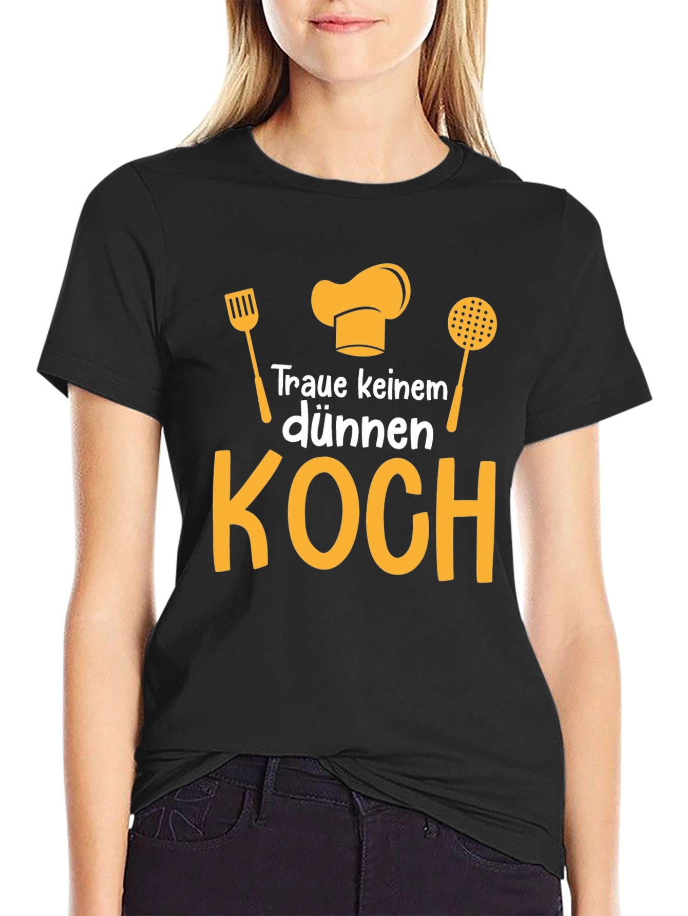 Funny Chef T-Shirt - Dont Trust a Skinny Cook!